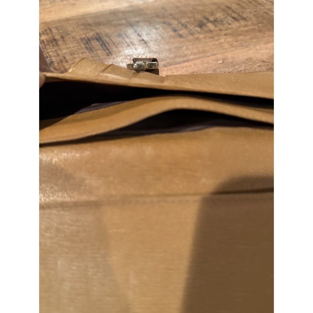 Authentic Gucci Vintage Tan Leather Clutch Wallet Jackie Clasp Italy - Picture 14 of 16